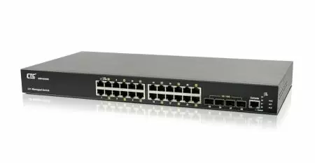 GSW-3424CM -  Управляемый коммутатор L2+ 24 × GbE/RJ45 + 4 × 1G/10G SFP+